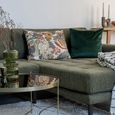 Lido Lounge Sofa - Olive Green - Fabric - Black Legs - RHF