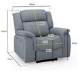 Linden Recliner Armchair - Grey Fabric