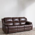 Clearance - London Electric Recliner Sofa - 3 Seater - Brown Leather
