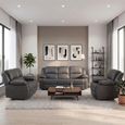 London Recliner Sofa Set - Grey Leather