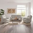 Lucia Power Pearl Grey Leather 3+1+1 Seater Recliner Sofa Set thumbnail