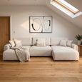 Luma U Shape Corner Sofa Bed - Beige Fabric