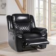 Myra Manual Recliner Armchair - Black Faux Leather
