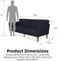 Novogratz Regal Futon Sofa Bed - Blue Linen - 2180629NUK