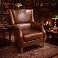 Reading Brown Leather Armchair thumbnail
