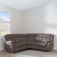 Seville Recliner Corner Sofa - Brown Fabric