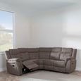 Seville Recliner Corner Sofa - Brown Fabric