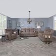 Seville Sofa Set - Brown Fabric