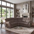 Seville Brown Fabric Recliner Corner Sofa thumbnail