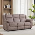 Seville Sofa - 3 Seater - Brown Fabric