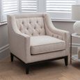 Theodore Armchair - Ivory Fabric - Buttoned