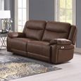 Torino Chestnut Faux Leather 2 Seater Manual Recliner Sofa thumbnail