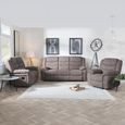 Windsor Recliner Sofa Set - Brown Fabric