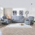 Windsor Recliner Sofa Set - Grey Fabric