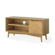 Valencia Herringbone Small TV Unit - 1 Door - Oak