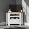 Lundy Corner TV Unit - 90cm - White Painted