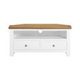 Lundy Corner TV Unit - 105cm - White Painted