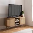 Noah Small TV Unit - 100cm - Oak and Rattan