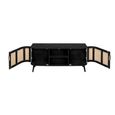 Noah Small TV Unit - 100cm - Black and Rattan
