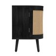 Noah Small TV Unit - 100cm - Black and Rattan