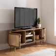 Noah Small TV Unit - 100cm - Oak and Rattan