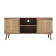 Noah Small TV Unit - 100cm - Oak and Rattan