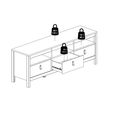 Madrid TV Unit - 3 Drawer - 151cm - White