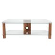 Century TV Stand - Walnut & Black Glass - 120cm - ADCE1200-WAL