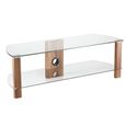 Century TV Stand - Walnut & Black Glass - 120cm - ADCE1200-WAL