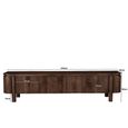 Salano Curved TV Unit - 4 Door - 210cm - Large - Chestnut - Mango Wood