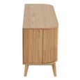 Curved Fluted TV Unit - 2 Door - 1 Drawer - 120cm - Medium - Natural Pine Wood