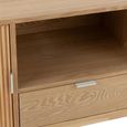 Curved Fluted TV Unit - 2 Door - 1 Drawer - 120cm - Medium - Natural Pine Wood