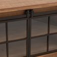 Mia TV Unit - 2 Sliding Door - 4 Drawer - 160cm - Medium - Natural Wood and Glass