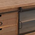 Sia TV Unit - 1 Sliding Door - 2 Drawer - 100cm - Compact - Natural Wood and Glass