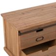 Sia TV Unit - 1 Sliding Door - 2 Drawer - 100cm - Compact - Natural Wood and Glass