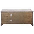 TV Unit - 120cm - Storage - Medium - 2 Rattan Basket - Grey Wood