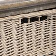 TV Unit - 120cm - Storage - Medium - 2 Rattan Basket - Grey Wood