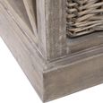 TV Unit - 120cm - Storage - Medium - 2 Rattan Basket - Grey Wood