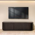Novero Curved TV Unit - 3 Door - 180cm - Medium - Espresso Oak