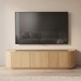 Novero Curved TV Unit - 3 Door - 180cm - Medium - Natural Oak