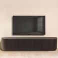 Novero Curved TV Unit - 4 Door - 220cm - Large - Espresso Oak