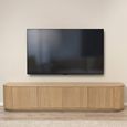 Novero Curved TV Unit - 4 Door - 220cm - Large - Natural Oak