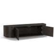 Novero Curved Floating TV Unit - 2 Door - 140cm - Medium - Wall Mounted - Espresso Oak