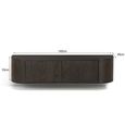 Novero Curved Floating TV Unit - 2 Door - 140cm - Medium - Wall Mounted - Espresso Oak