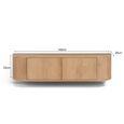 Novero Curved Floating TV Unit - 2 Door - 140cm - Medium - Wall Mounted - Natural Oak