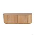 Novero Curved TV Unit - 2 Door - 140cm - Medium - Natural Oak