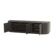 Novero Curved TV Unit - 3 Door - 180cm - Medium - Espresso Oak