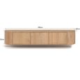 Novero Curved Floating TV Unit - 3 Door - 180cm - Medium - Wall Mounted - Natural Oak