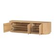 Novero Curved TV Unit - 3 Door - 180cm - Medium - Natural Oak
