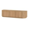 Novero Curved TV Unit - 3 Door - 180cm - Medium - Natural Oak